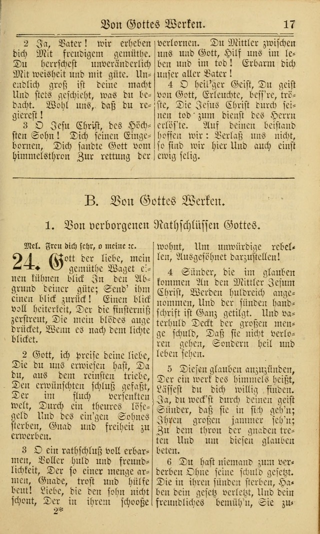 Neuestes Gemeinschaftliches Gesangbuch: zum gotttesdienstlichen Gebrauch der Lutherischen und Reformierten Gemeinden in Nord-Amerika: eine sammlung von 652 liedern mit dem dazu gehörigen anhang... page 17