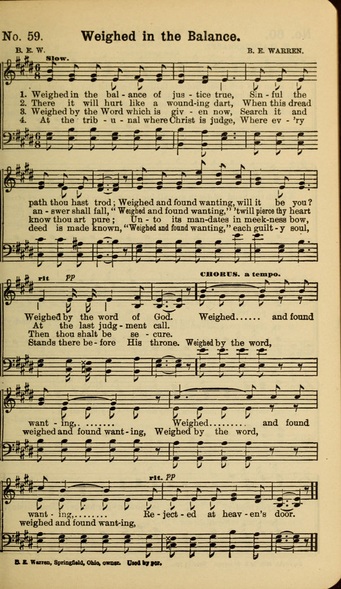 The New Gospel Song Book: A Rare Collection of Songs designed for Christian Work and Worship page 59