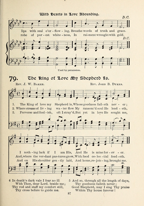 The New Hosanna: A book of Songs and Hymns for The Sunday-school and The Home page 87