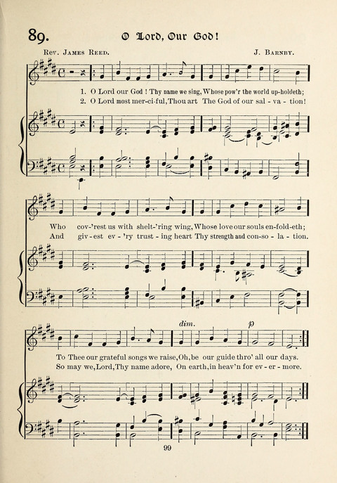 The New Hosanna: A book of Songs and Hymns for The Sunday-school and The Home page 99