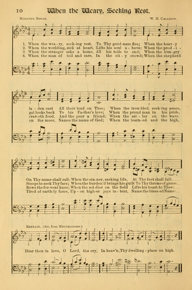 Northfield Hymnal: for use in evangelistic and church services, conventions, sunday schools, and all prayer and social meetings of the church and home page 10