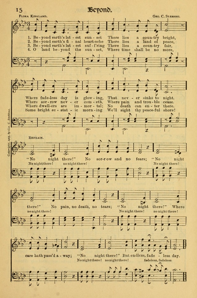 Northfield Hymnal: for use in evangelistic and church services, conventions, sunday schools, and all prayer and social meetings of the church and home page 15