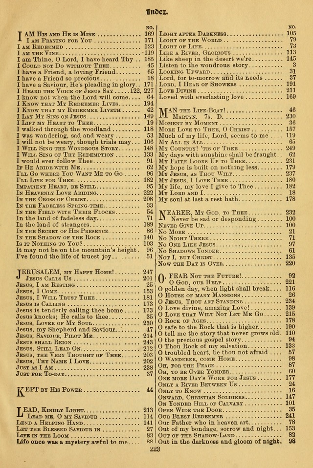 Northfield Hymnal: for use in evangelistic and church services, conventions, sunday schools, and all prayer and social meetings of the church and home page 221