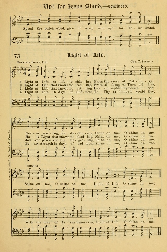 Northfield Hymnal: for use in evangelistic and church services, conventions, sunday schools, and all prayer and social meetings of the church and home page 73