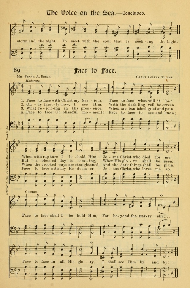 Northfield Hymnal: for use in evangelistic and church services, conventions, sunday schools, and all prayer and social meetings of the church and home page 89