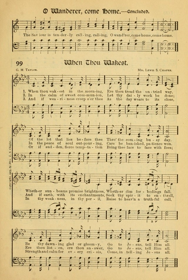 Northfield Hymnal: for use in evangelistic and church services, conventions, sunday schools, and all prayer and social meetings of the church and home page 99