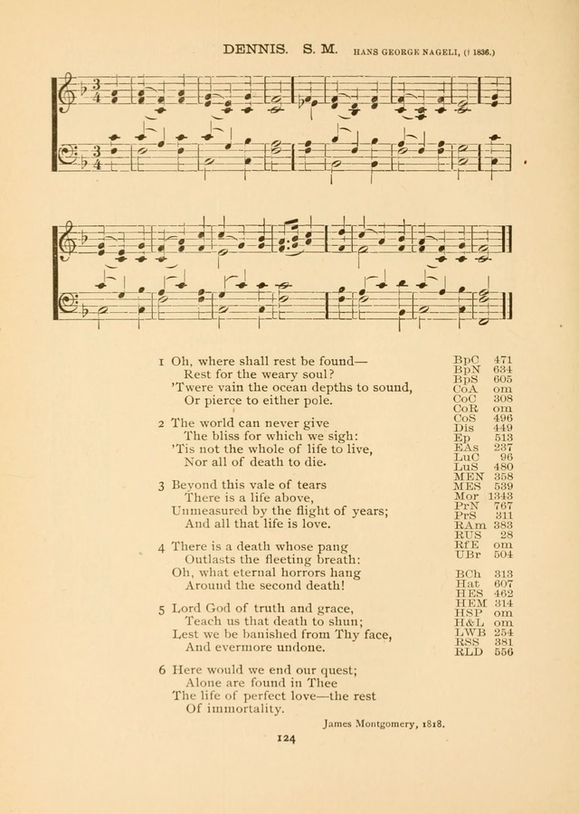 The National Hymn Book of the American Churches: comprising the hymns which are common to the hymnaries of the Baptists, Congregationalists, Episcopalians, Lutherans, Methodists, Presbyterians... page 124