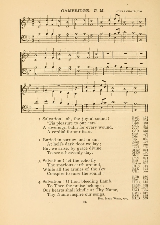 The National Hymn Book of the American Churches: comprising the hymns which are common to the hymnaries of the Baptists, Congregationalists, Episcopalians, Lutherans, Methodists, Presbyterians... page 14