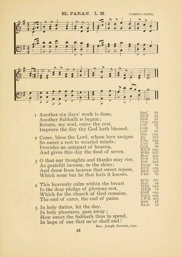 The National Hymn Book of the American Churches: comprising the hymns which are common to the hymnaries of the Baptists, Congregationalists, Episcopalians, Lutherans, Methodists, Presbyterians... page 35