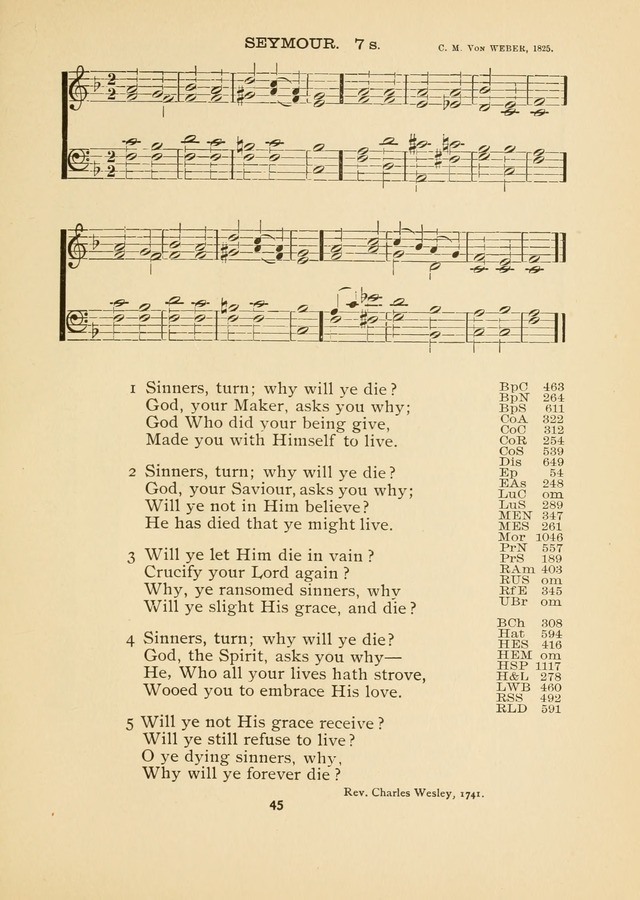 The National Hymn Book of the American Churches: comprising the hymns which are common to the hymnaries of the Baptists, Congregationalists, Episcopalians, Lutherans, Methodists, Presbyterians... page 45