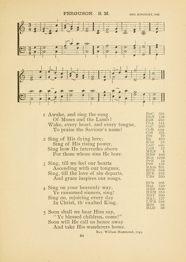 The National Hymn Book of the American Churches: comprising the hymns which are common to the hymnaries of the Baptists, Congregationalists, Episcopalians, Lutherans, Methodists, Presbyterians... page 61