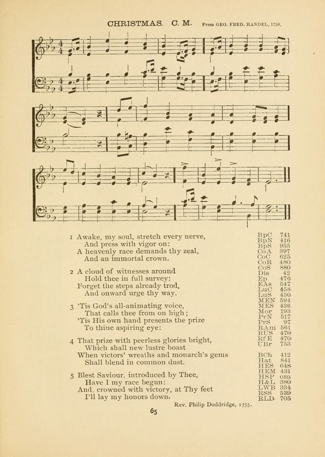 The National Hymn Book of the American Churches: comprising the hymns which are common to the hymnaries of the Baptists, Congregationalists, Episcopalians, Lutherans, Methodists, Presbyterians... page 65