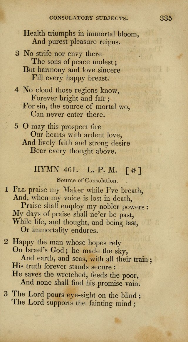 The New Hymn Book, Designed for Universalist Societies: compiled from approved authors, with variations and additions. Second Ed. page 346