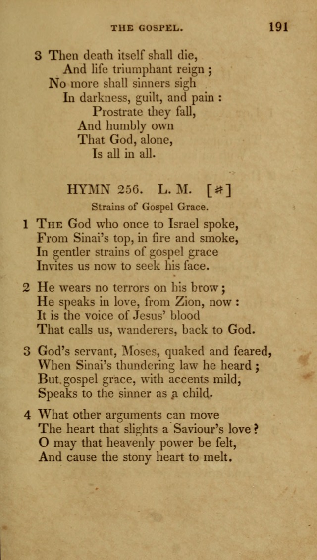 The New Hymn Book, Designed for Universalist Societies: compiled from approved authors, with variations and additions (9th ed.) page 191
