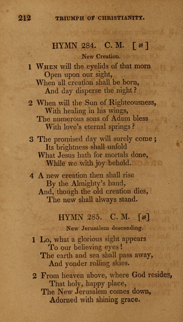 The New Hymn Book, Designed for Universalist Societies: compiled from approved authors, with variations and additions (9th ed.) page 212