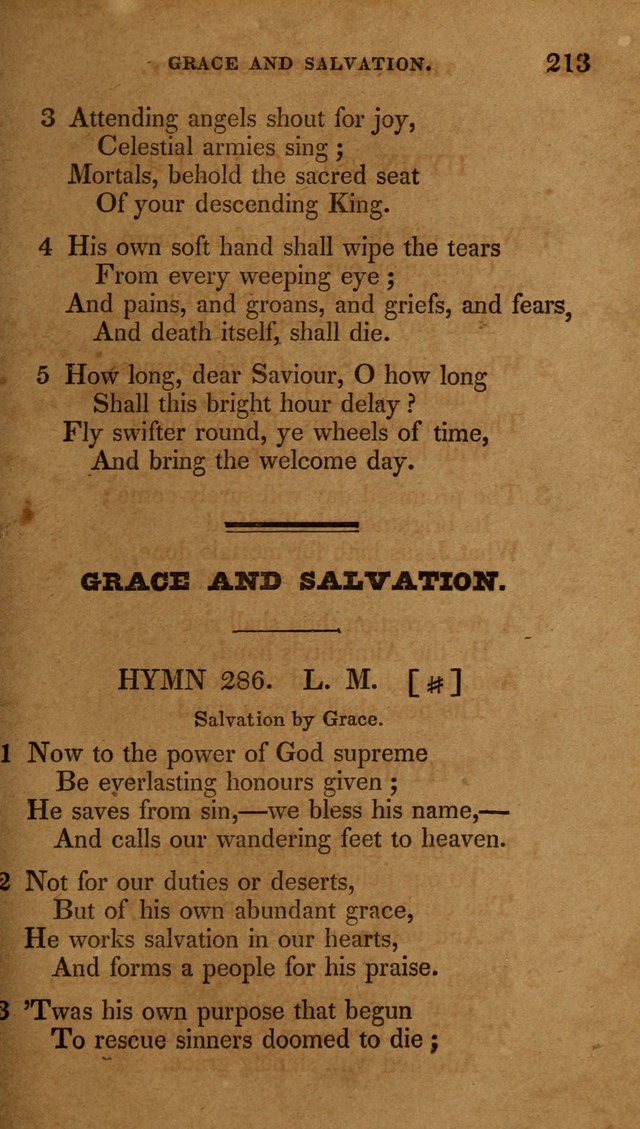 The New Hymn Book, Designed for Universalist Societies: compiled from approved authors, with variations and additions (9th ed.) page 213