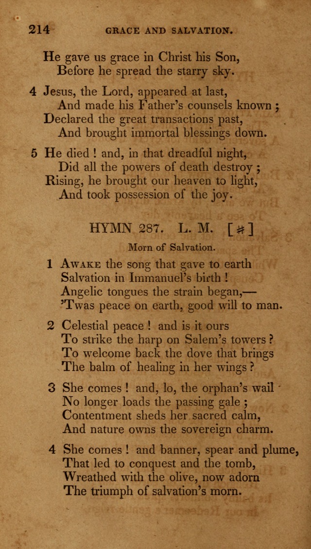 The New Hymn Book, Designed for Universalist Societies: compiled from approved authors, with variations and additions (9th ed.) page 214