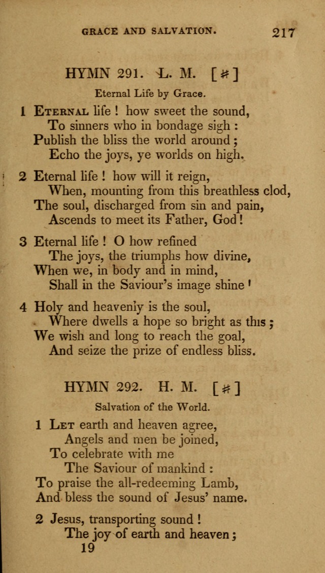 The New Hymn Book, Designed for Universalist Societies: compiled from approved authors, with variations and additions (9th ed.) page 217