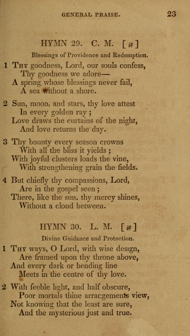 The New Hymn Book, Designed for Universalist Societies: compiled from approved authors, with variations and additions (9th ed.) page 23