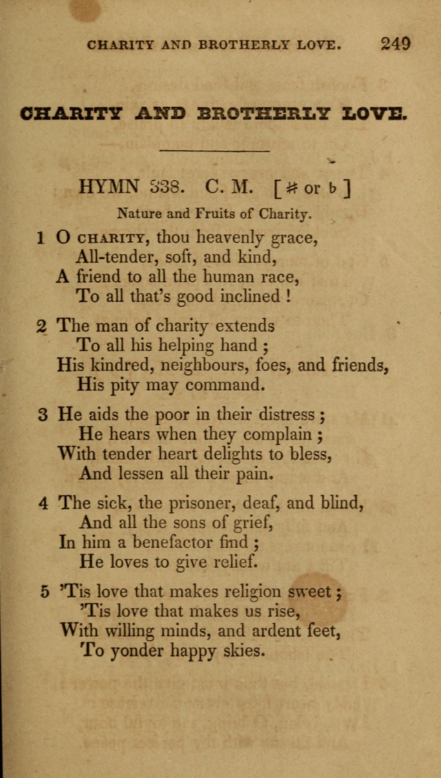The New Hymn Book, Designed for Universalist Societies: compiled from approved authors, with variations and additions (9th ed.) page 249