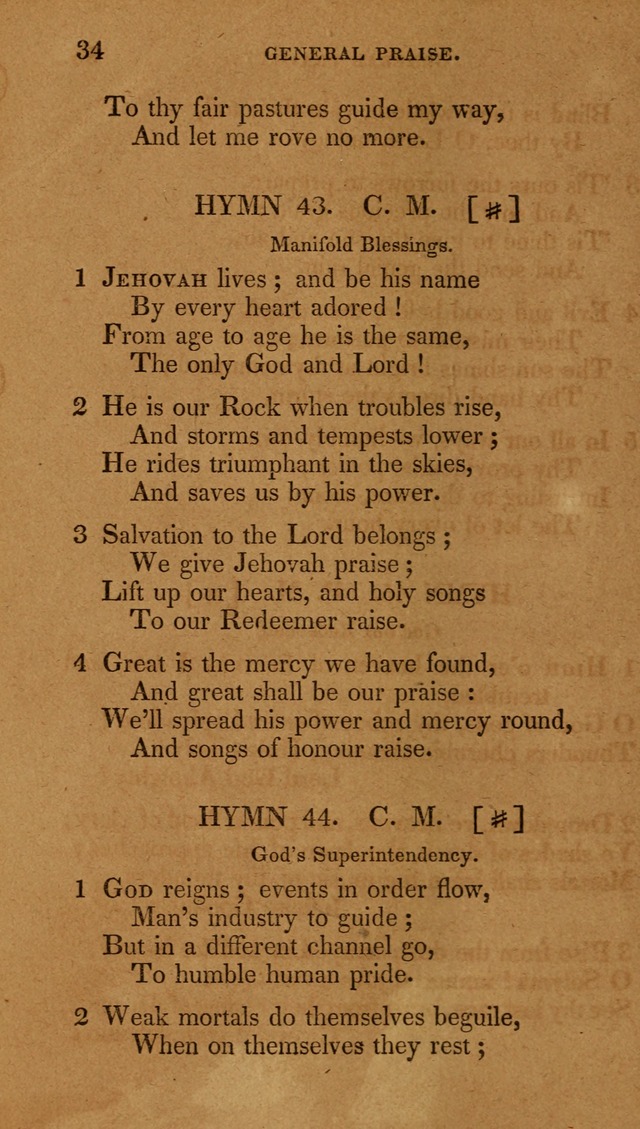 The New Hymn Book, Designed for Universalist Societies: compiled from approved authors, with variations and additions (9th ed.) page 34
