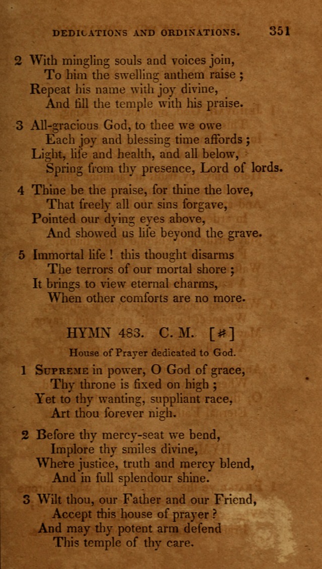 The New Hymn Book, Designed for Universalist Societies: compiled from approved authors, with variations and additions (9th ed.) page 351