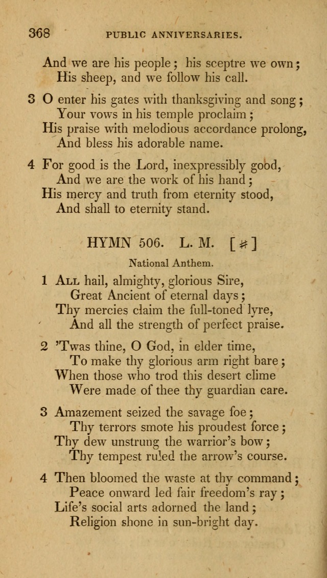 The New Hymn Book, Designed for Universalist Societies: compiled from approved authors, with variations and additions (9th ed.) page 368