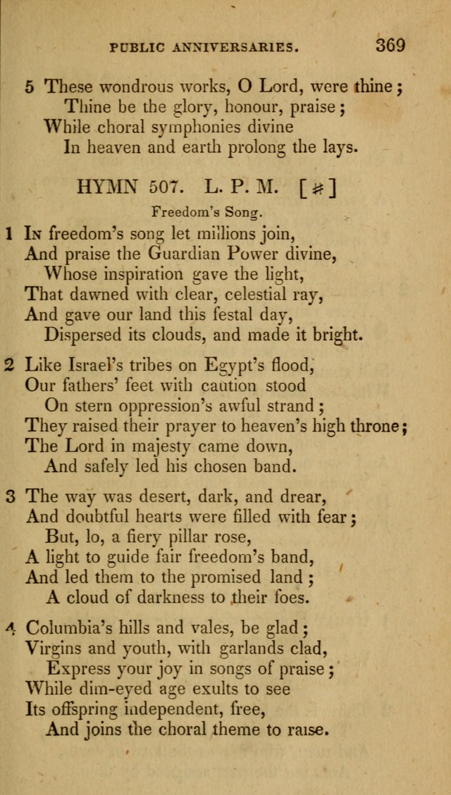 The New Hymn Book, Designed for Universalist Societies: compiled from approved authors, with variations and additions (9th ed.) page 369