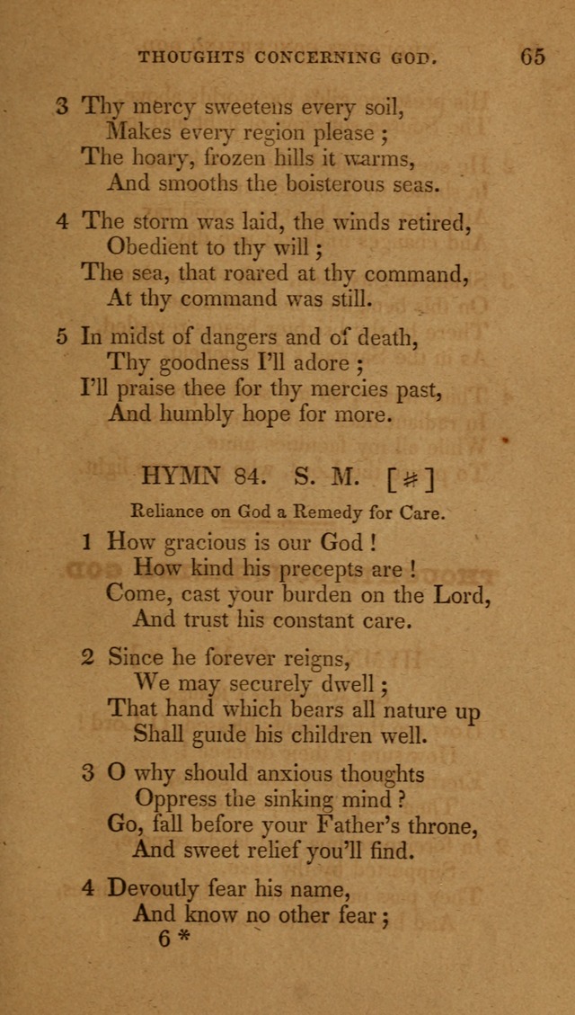 The New Hymn Book, Designed for Universalist Societies: compiled from approved authors, with variations and additions (9th ed.) page 65