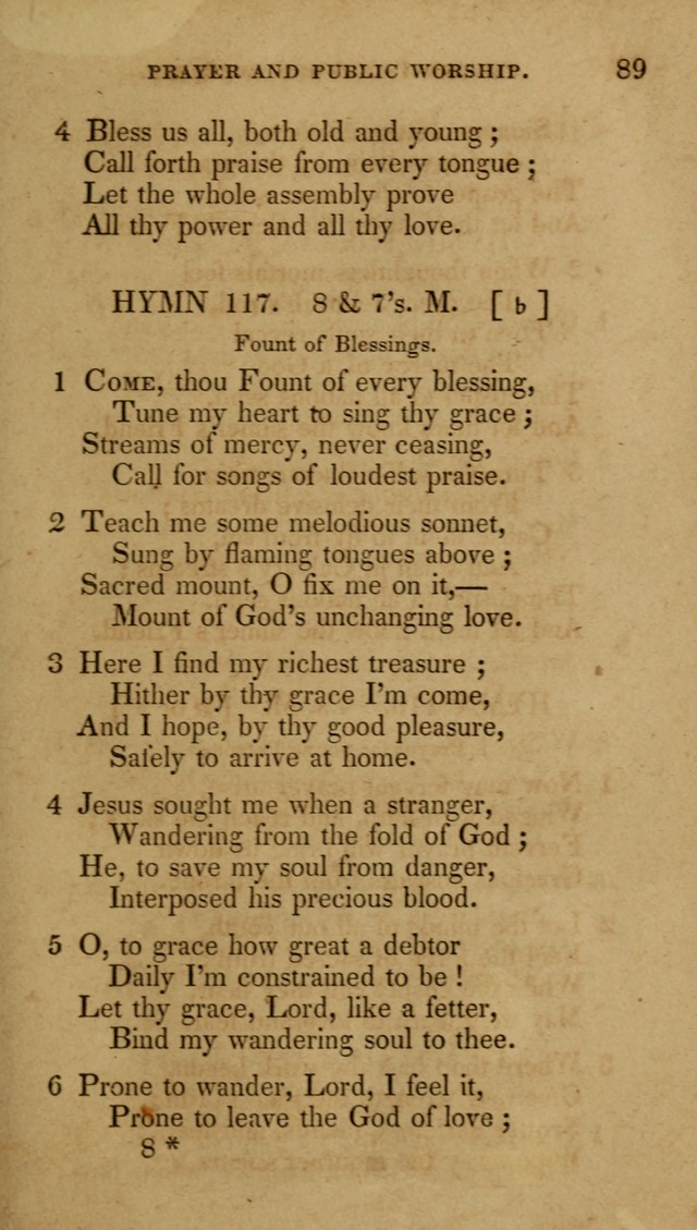 The New Hymn Book, Designed for Universalist Societies: compiled from approved authors, with variations and additions (9th ed.) page 89