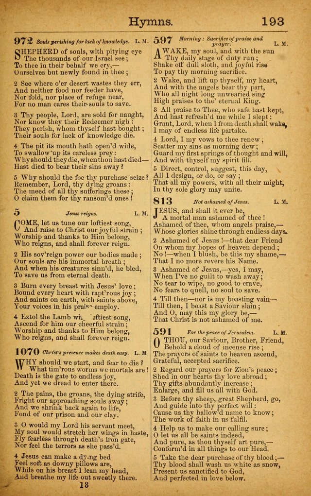 New Hymn and Tune Book: an Offering of Praise for the Use of the African M. E. Zion Church of America page 198