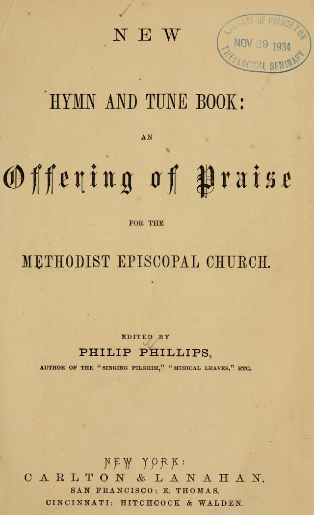 New Hymn and Tune book: an Offering of Praise for the Methodist Episcopal Church page 8