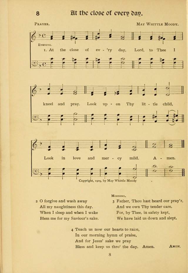 Northfield Hymns for Young People page 8