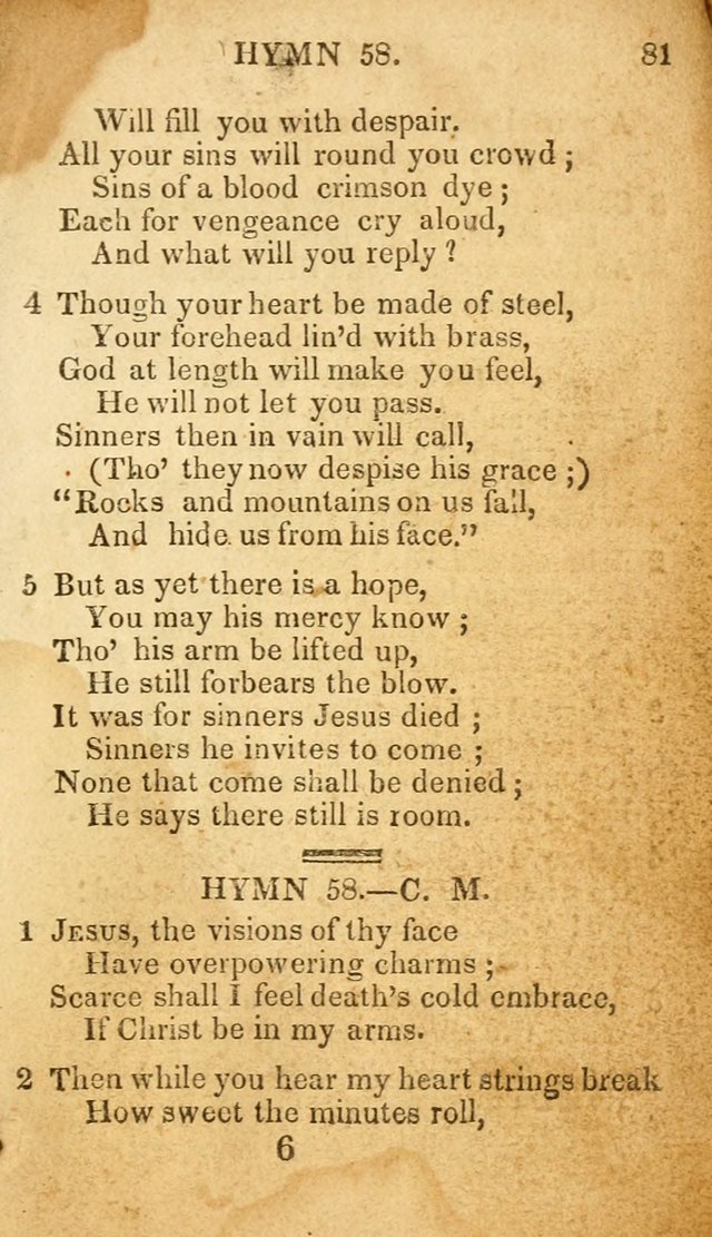 The New and Improved Camp Meeting Hymn Book: being a choice selection of hymns from the most approved authors. Designed to aid in the public and private devotions of Christians page 88