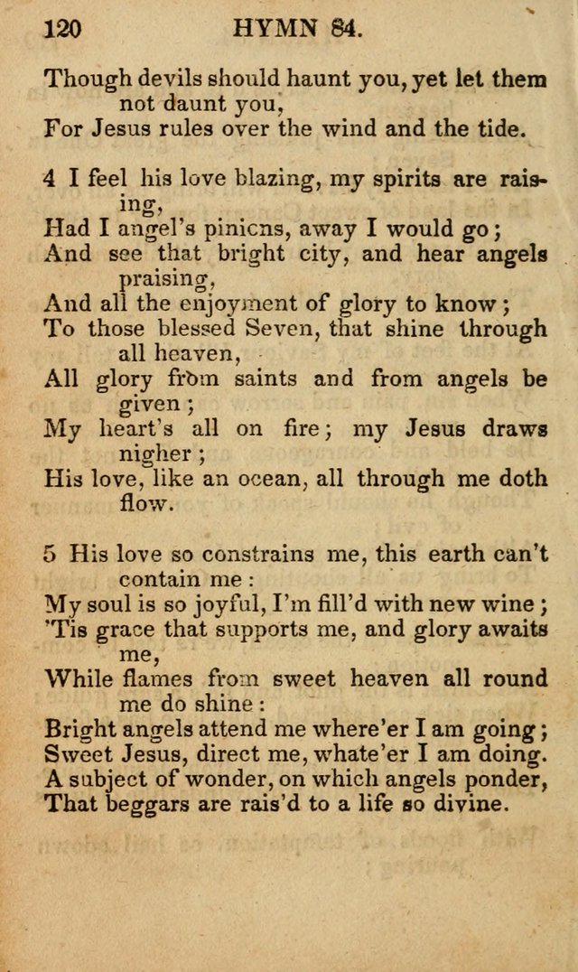 The New and Improved Camp Meeting Hymn Book; being a choice selection of hymns from the most approved authors designed to aid in the public and private devotion of Christians (4th ed. Stereotype) page 122