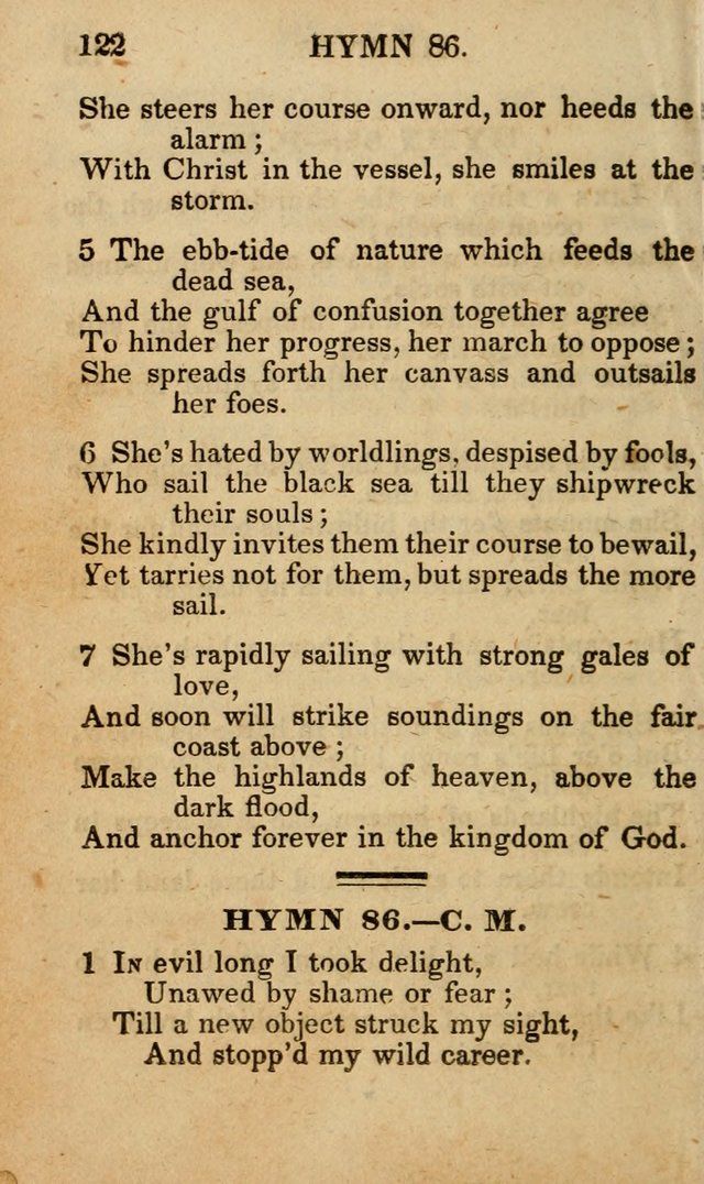 The New and Improved Camp Meeting Hymn Book; being a choice selection of hymns from the most approved authors designed to aid in the public and private devotion of Christians (4th ed. Stereotype) page 124