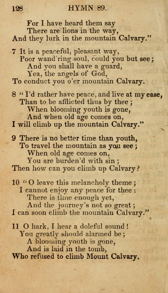The New and Improved Camp Meeting Hymn Book; being a choice selection of hymns from the most approved authors designed to aid in the public and private devotion of Christians (4th ed. Stereotype) page 130