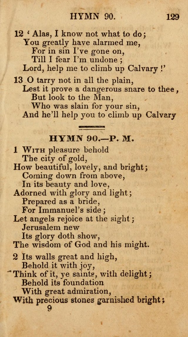 The New and Improved Camp Meeting Hymn Book; being a choice selection of hymns from the most approved authors designed to aid in the public and private devotion of Christians (4th ed. Stereotype) page 131