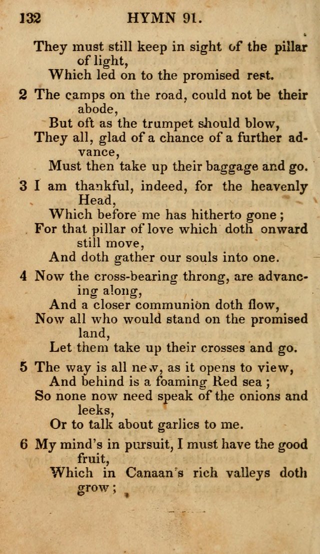 The New and Improved Camp Meeting Hymn Book; being a choice selection of hymns from the most approved authors designed to aid in the public and private devotion of Christians (4th ed. Stereotype) page 134
