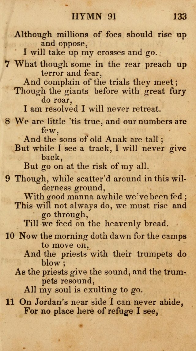 The New and Improved Camp Meeting Hymn Book; being a choice selection of hymns from the most approved authors designed to aid in the public and private devotion of Christians (4th ed. Stereotype) page 135