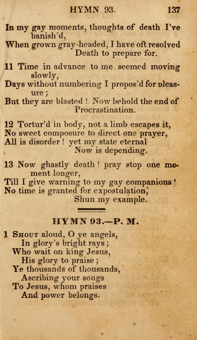 The New and Improved Camp Meeting Hymn Book; being a choice selection of hymns from the most approved authors designed to aid in the public and private devotion of Christians (4th ed. Stereotype) page 139
