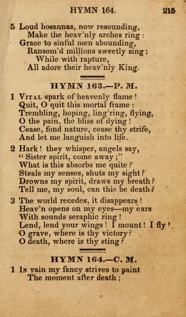 The New and Improved Camp Meeting Hymn Book; being a choice selection of hymns from the most approved authors designed to aid in the public and private devotion of Christians (4th ed. Stereotype) page 217
