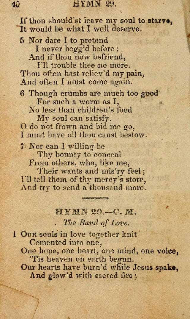 The New and Improved Camp Meeting Hymn Book; being a choice selection of hymns from the most approved authors designed to aid in the public and private devotion of Christians (4th ed. Stereotype) page 40