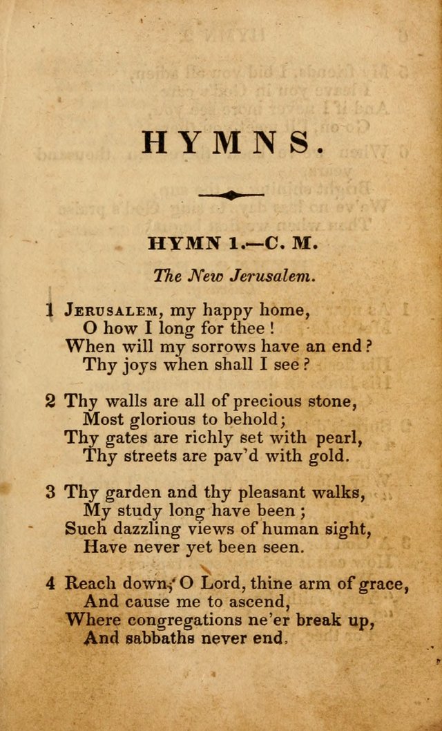 The New and Improved Camp Meeting Hymn Book; being a choice selection of hymns from the most approved authors designed to aid in the public and private devotion of Christians (4th ed. Stereotype) page 5