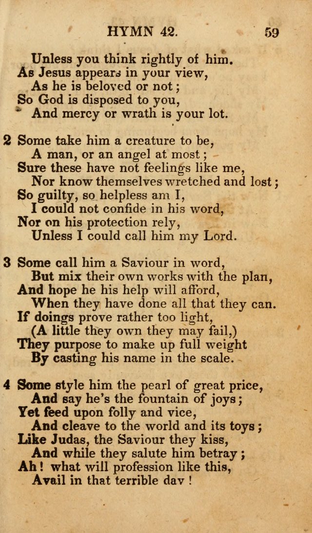 The New and Improved Camp Meeting Hymn Book; being a choice selection of hymns from the most approved authors designed to aid in the public and private devotion of Christians (4th ed. Stereotype) page 59