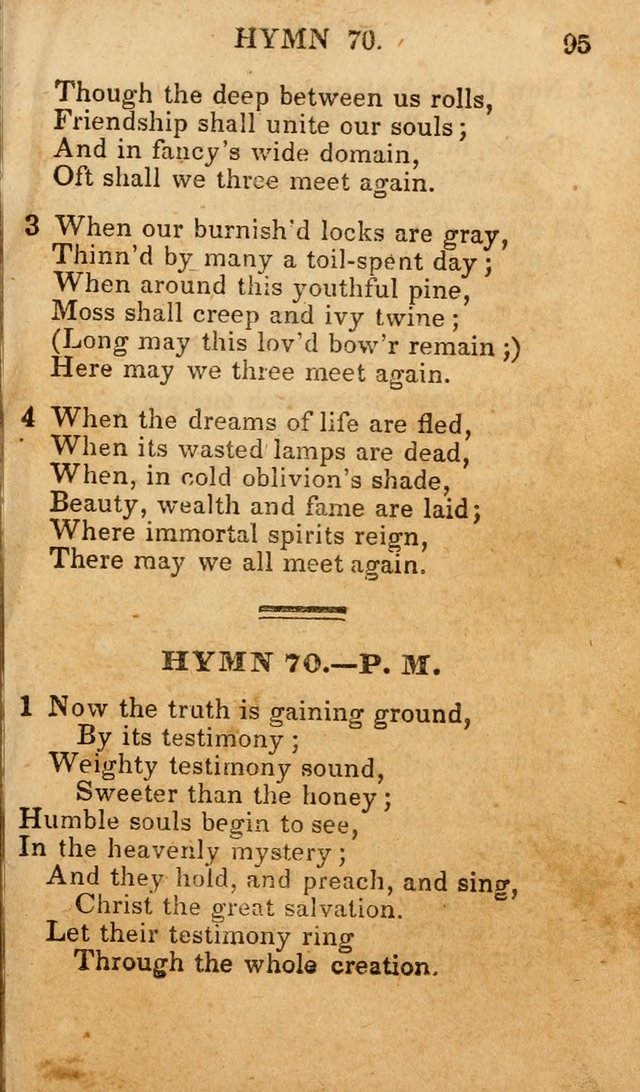 The New and Improved Camp Meeting Hymn Book; being a choice selection of hymns from the most approved authors designed to aid in the public and private devotion of Christians (4th ed. Stereotype) page 97