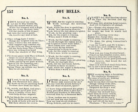 New Joy Bells: a collection of choice music for the Sunday-school, embracing several first prize songs written for the national content, besides a select variety of new songs never published before page 152