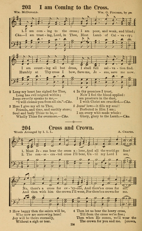 The New Jubilee Harp: or Christian hymns and song. a new collection of hymns and tunes for public and social worship page 114