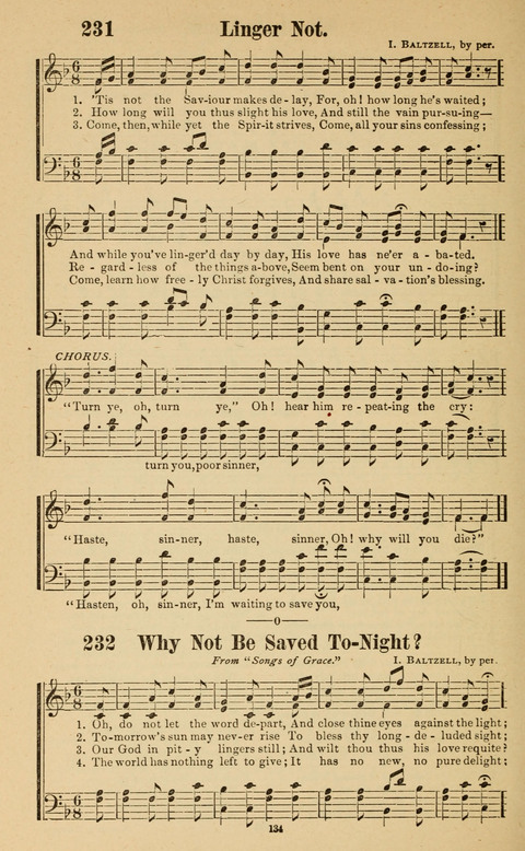 The New Jubilee Harp: or Christian hymns and song. a new collection of hymns and tunes for public and social worship page 134