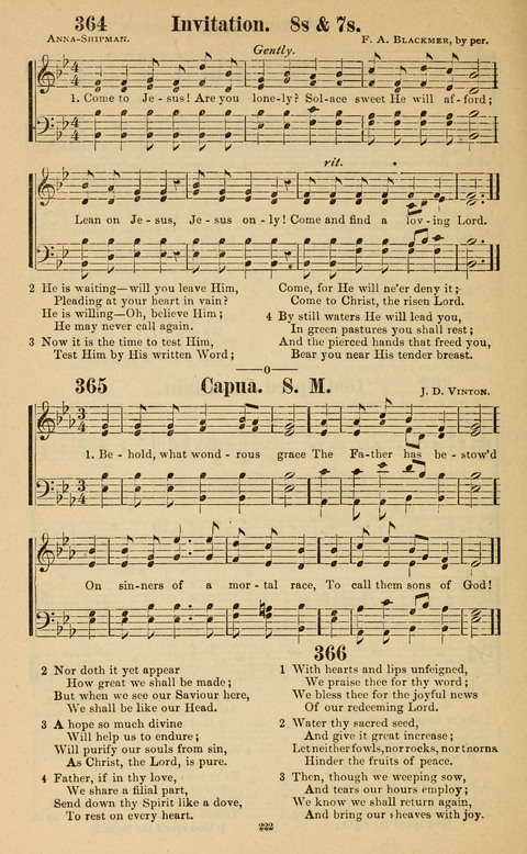 The New Jubilee Harp: or Christian hymns and song. a new collection of hymns and tunes for public and social worship page 222
